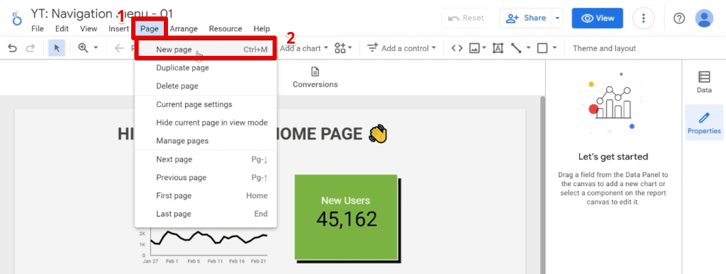 The first way of adding pages