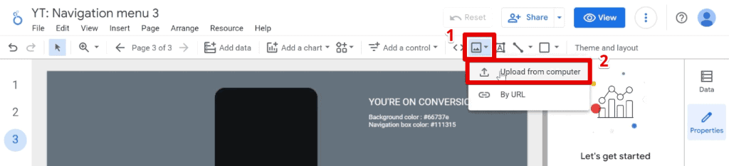 Uploading an image from your computer