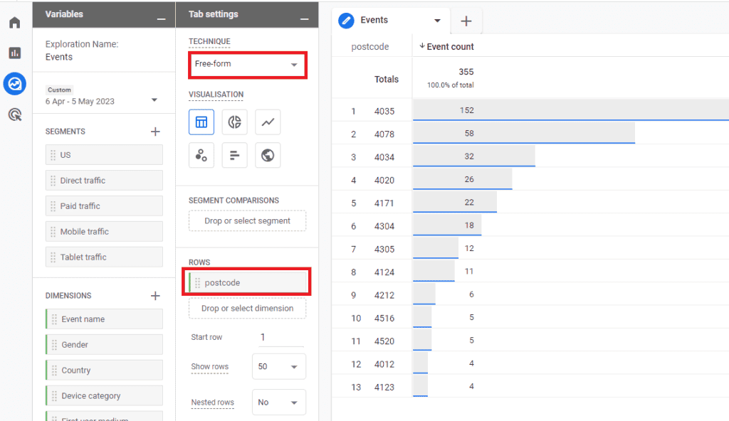 A simple report with custom parameters data