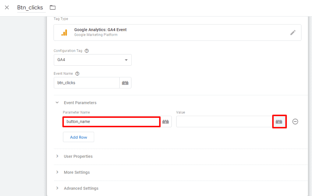 Adding custom parameter of the event