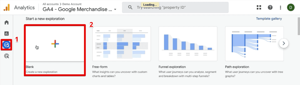 Creating a blank exploration report