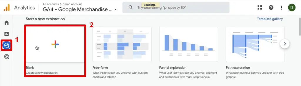 Creating a blank exploration report