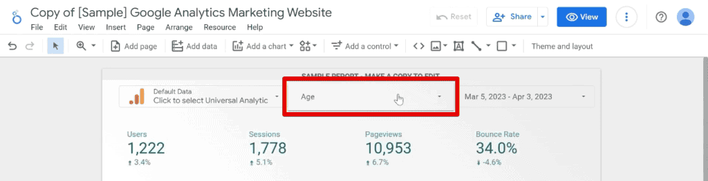 Deleting the age data control