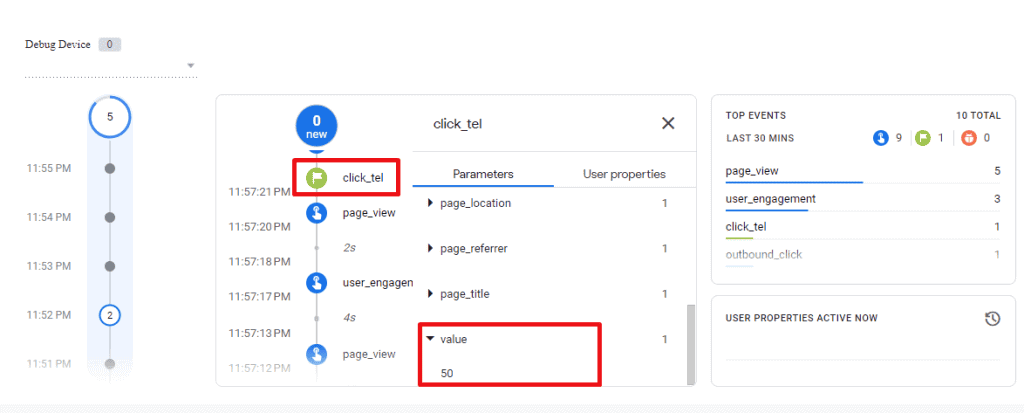 Hard-coded parameter value in debug view
