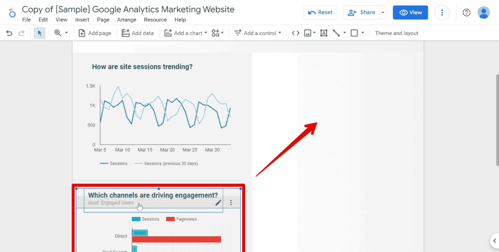 Moving the channels driving engagement section