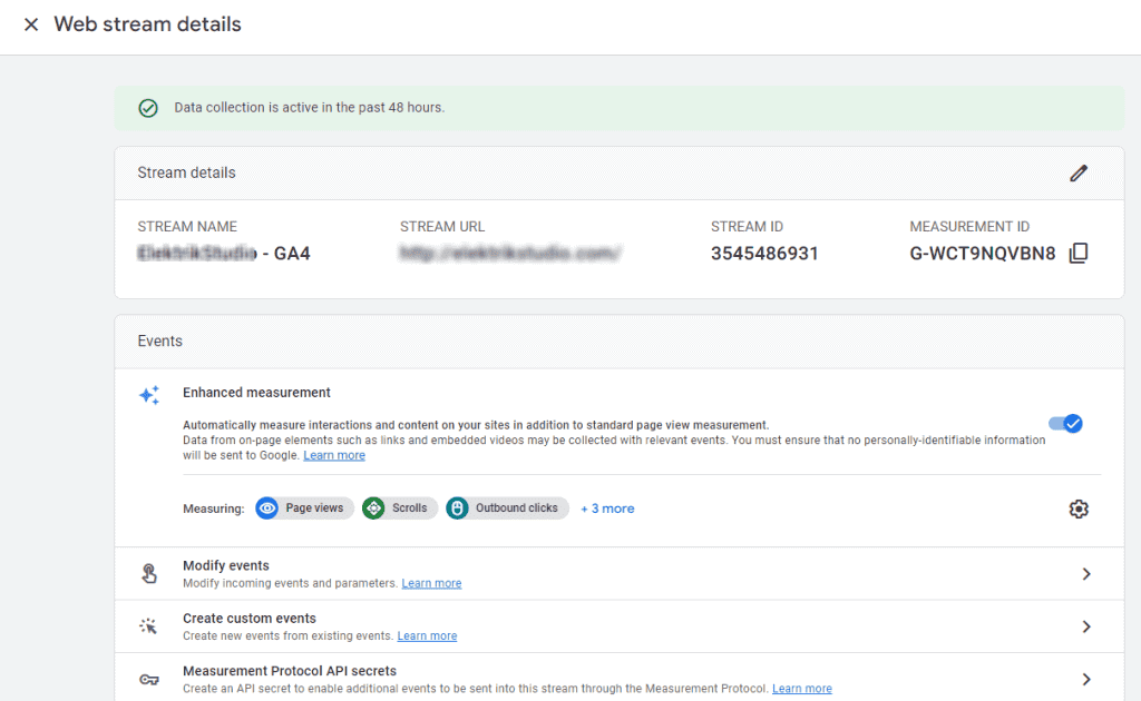 Outbound clicks within Enhanced measurement