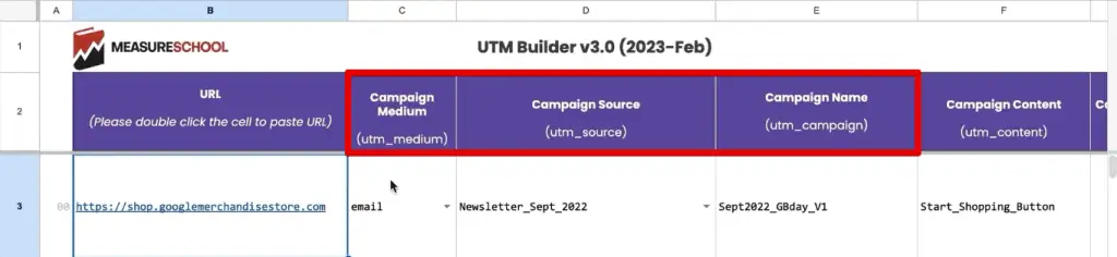 Required UTM parameters