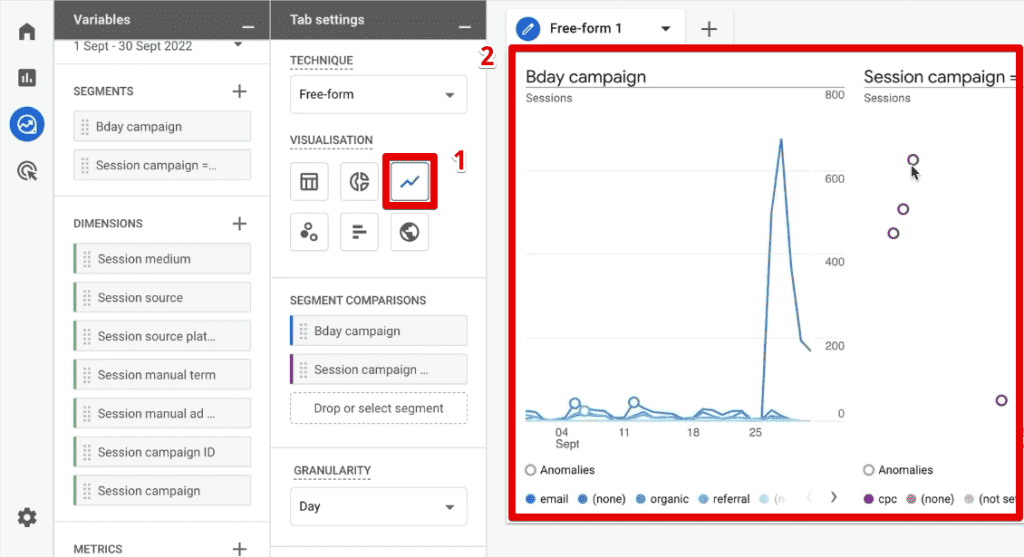 Selecting a time series visualization