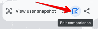 The edit comparison icon in the GA4 realtime report