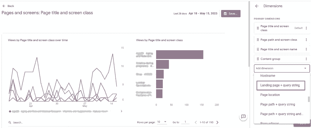 Adding landing page + query string as a dimension