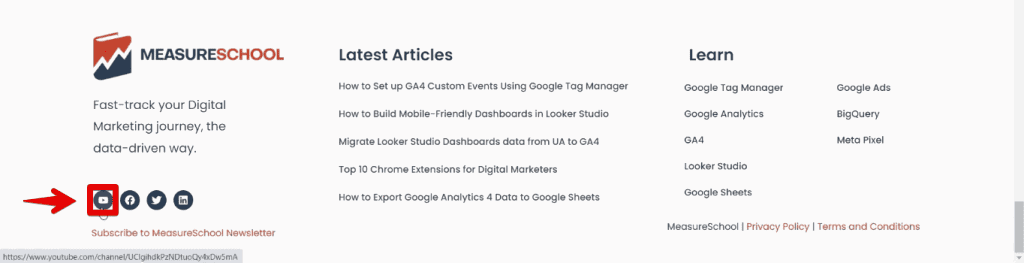 Button for navigating to the MeasureSchool YouTube channel