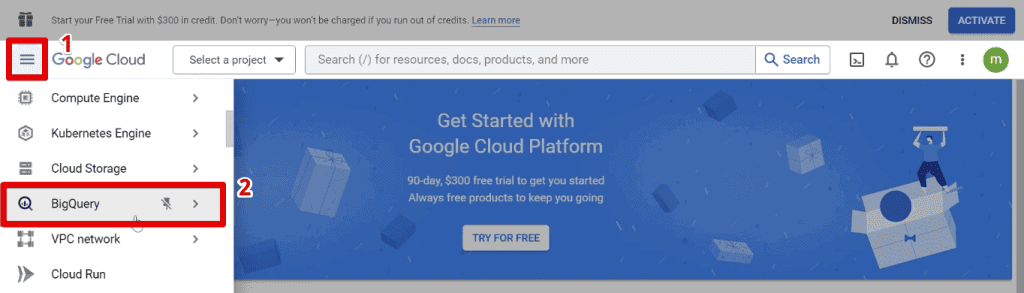 Gong to the BigQuery workspace