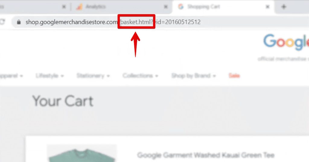 Added text to the link when viewing the cart