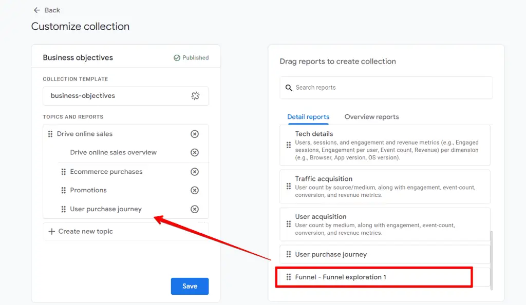 Adding a custom report to the Library collection