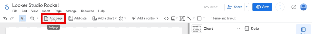 Adding a page to the report