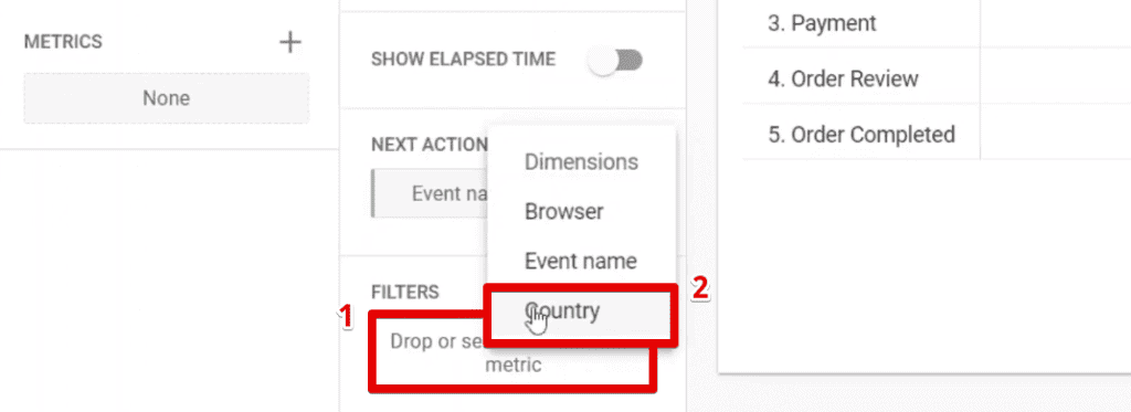 Adding the country dimension to the filters section