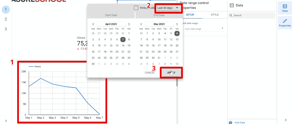 Adding the time series chart and changing the date range