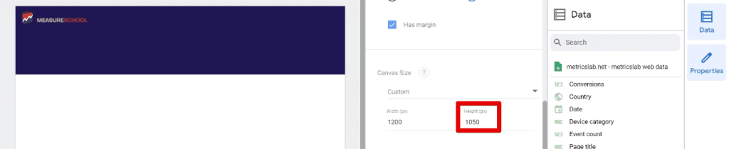 Adjusting the canvas height
