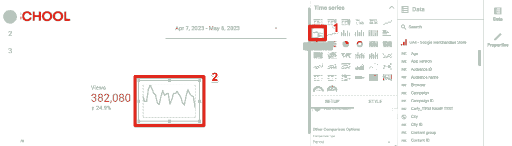 Changing the scorecard to a sparkline chart