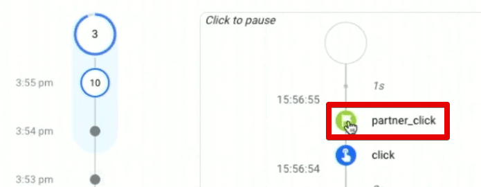 Conversion event icon in the DebugView