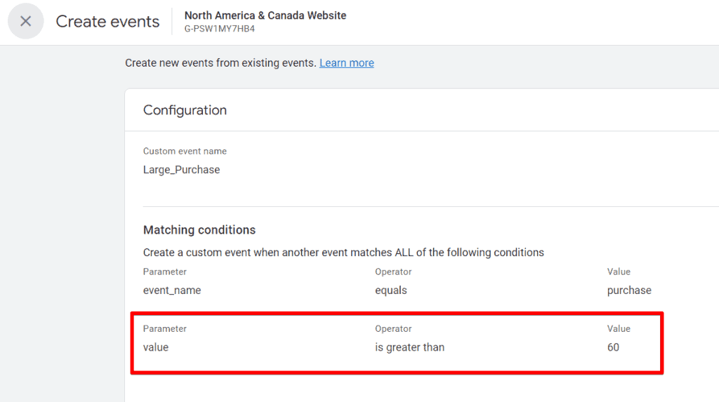 Creating custom events based on existing parameters