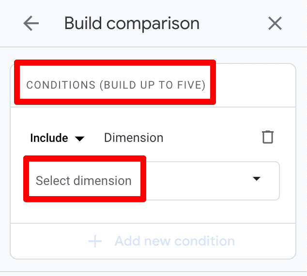 GA4 comparison builder