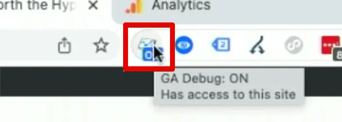 Google Analytics debugger extension