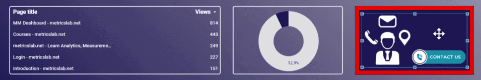 Inserting an image for the contact us section