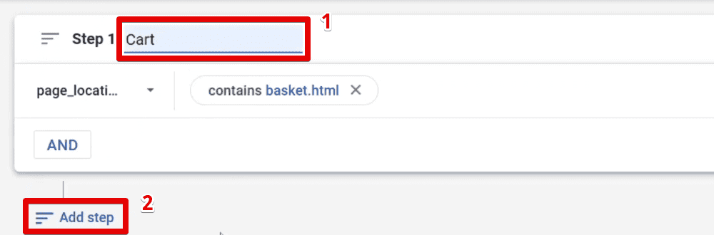 Naming the first funnel step and adding new steps