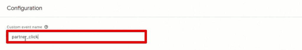 Naming the new event as partner_click