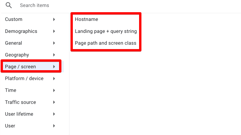 Secondary page/screen dimensions in GA4’s traffic acquisition report