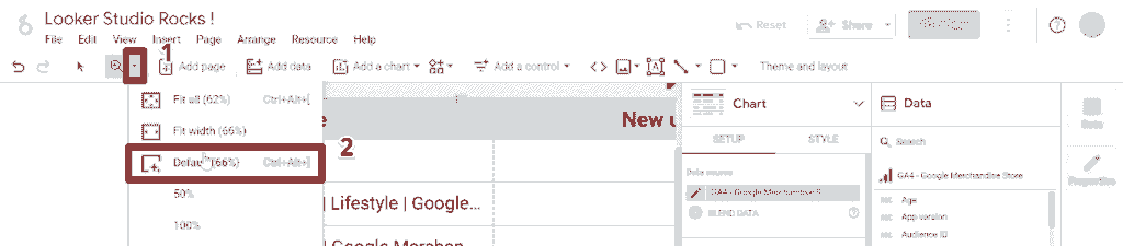 Zooming to the default zoom level