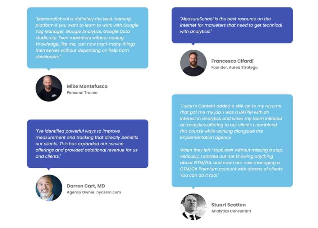 MeasureSchool testimonials