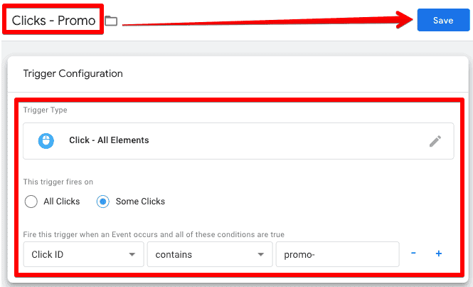 Click All elements trigger based on Click ID