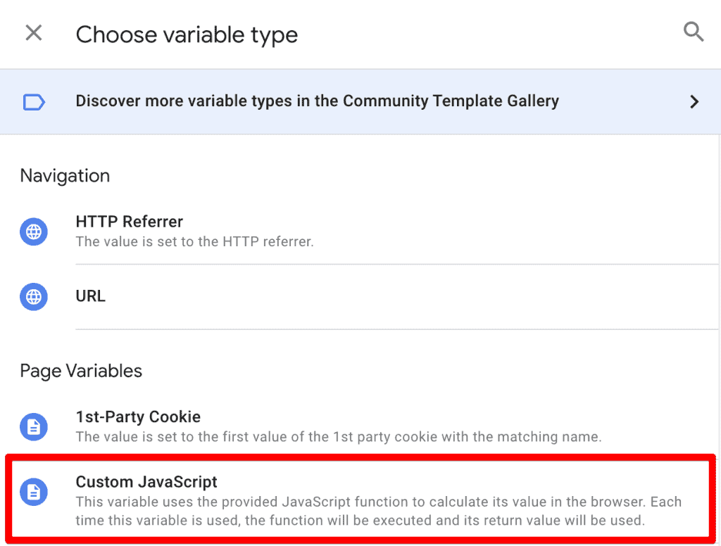 Custom Javascript variable in GTM