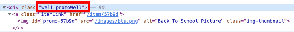 Element class with inspect element