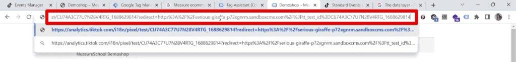 Opening the link generated from the QR code