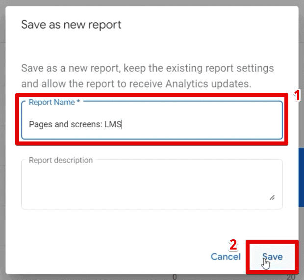 Saving the custom report