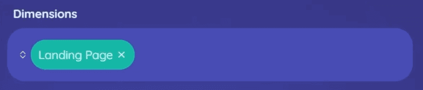 Selecting the landing page dimension