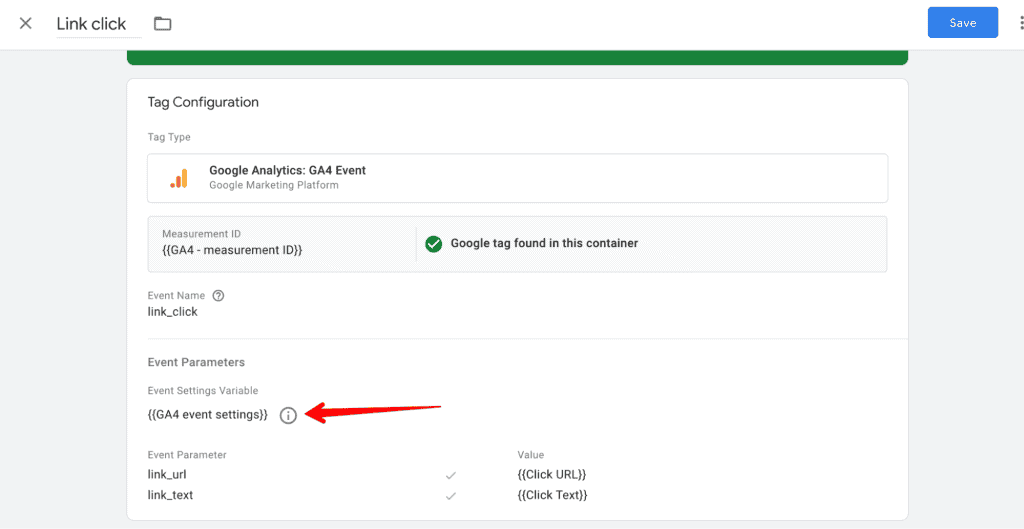Adding Event Settings Variable to the GA4 Event tags