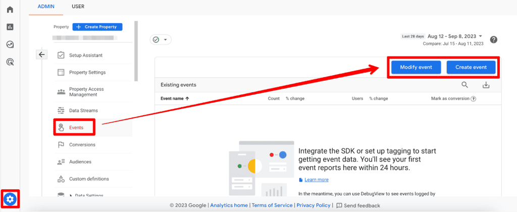 Create or modify events in GA4