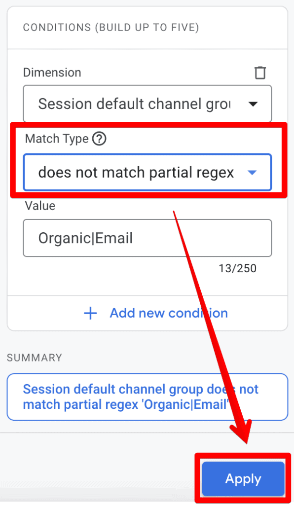 Does not match partial RegEx match type