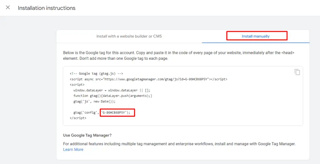 Installation instructions for manual implementation