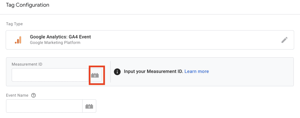 Measurement ID in GA4 Event Tag