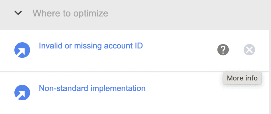 More info button