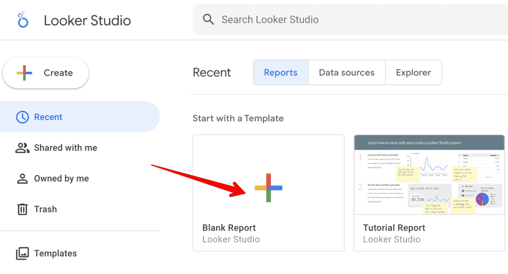 Blank Report in Looker Studio