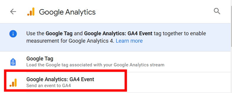 Google Analytics 4 event tag