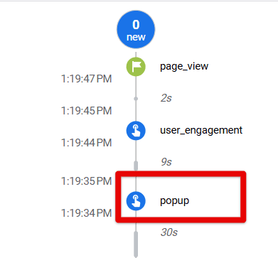 Popup event in GA4 DebugView