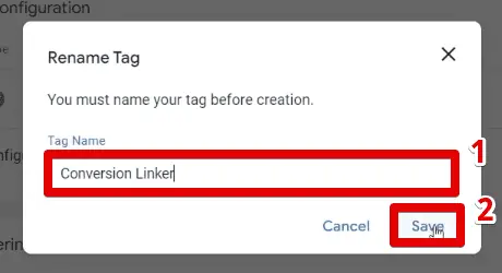Renaming the conversion linker tag