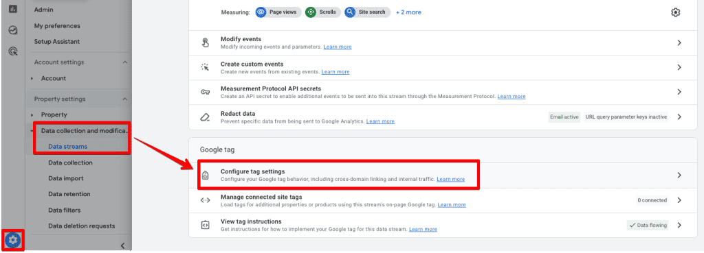 Configure tag settings in GA4